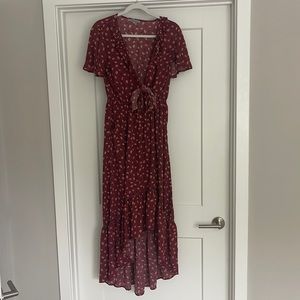 VICI Floral Red High Low Maxi